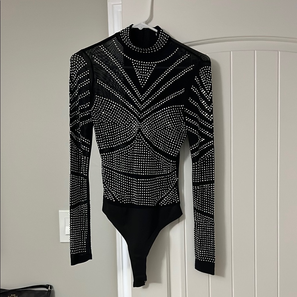 Black Beaded Bodysuit